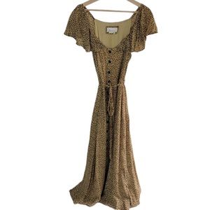 Anthropologie Bolano Leapord Print Maxi Dress 8